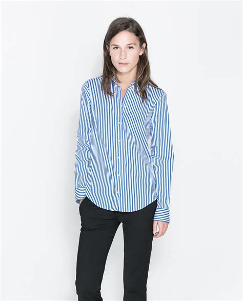 zara blue stripe shirt.